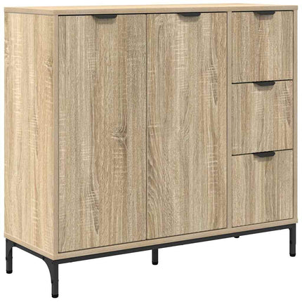 Sideboard med låda Sonoma-ek 89,5 x 33 x 82 cm Konstruerat trä