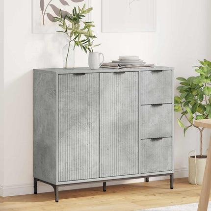 Sideboard Betonggrå 89,5 x 33 x 82 cm Konstruerat trä