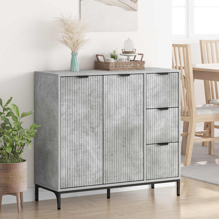 Sideboard Betonggrå 89,5 x 33 x 82 cm Konstruerat trä
