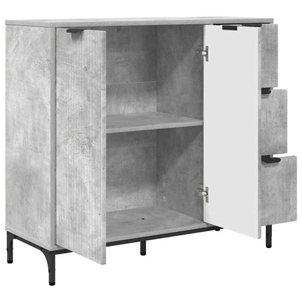 Sideboard med låda Betonggrå 89,5 x 33 x 82 cm Konstruerat trä