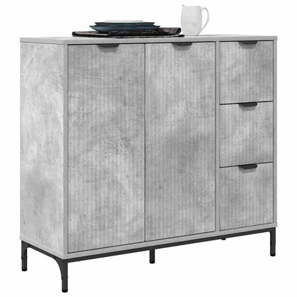 Sideboard med låda Betonggrå 89,5 x 33 x 82 cm Konstruerat trä