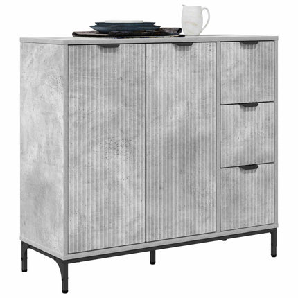 Sideboard Betonggrå 89,5 x 33 x 82 cm Konstruerat trä