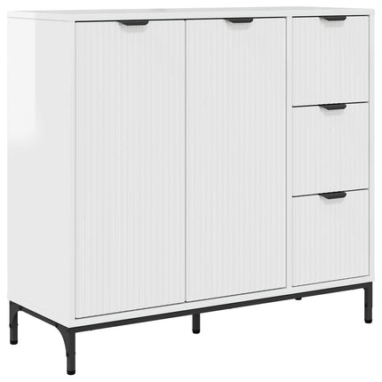 Sideboard Högblanka vita 89,5 x 33 x 82 cm Konstruerat trä