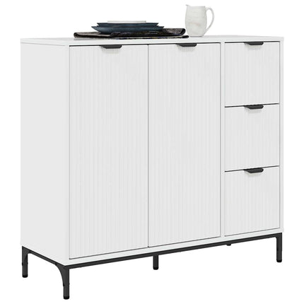 Sideboard Högblanka vita 89,5 x 33 x 82 cm Konstruerat trä