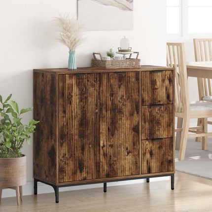 Sideboard med låda Rökt ek 89,5 x 33 x 82 cm Konstruerat trä