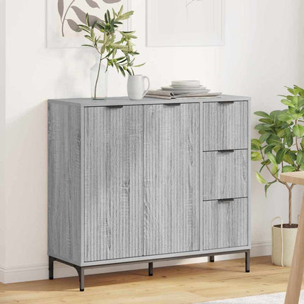 Sideboard med låda Grå Sonoma 89,5 x 33 x 82 cm Konstruerat trä