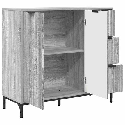 Sideboard med låda Grå Sonoma 89,5 x 33 x 82 cm Konstruerat trä