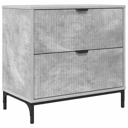 Sängbord med låda Betonggrå 63.5 x 36 x 61 cm Konstruerat trä