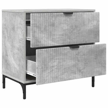 Sängbord med låda Betonggrå 63.5 x 36 x 61 cm Konstruerat trä