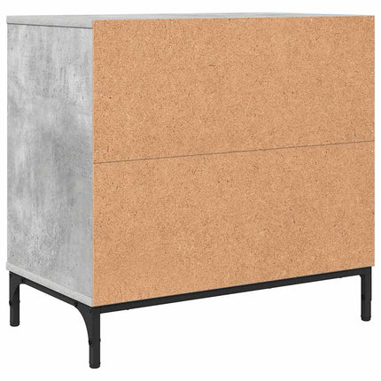 Sängbord med låda Betonggrå 63.5 x 36 x 61 cm Konstruerat trä