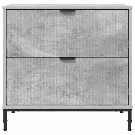 Sängbord med låda Betonggrå 63.5 x 36 x 61 cm Konstruerat trä
