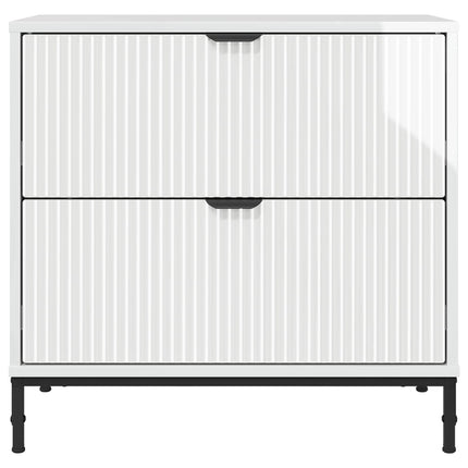 Sängbord Vit högglans 63.5 x 36 x 61 cm Konstruerat trä
