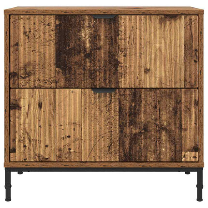 Sängbord med låda Gammalt trä 63.5 x 36 x 61 cm Konstruerat trä