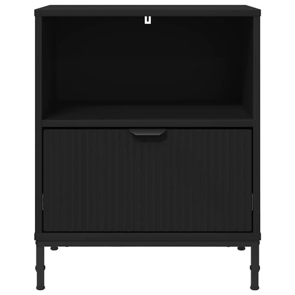 Nattduksbord 2 pcs Svart 49 x 36 x 61 cm Konstruerat trä