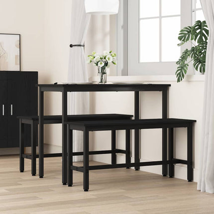 Matbänk Svart Ek 100 x 32,5 x 48,5 cm Konstruerat trä och stål