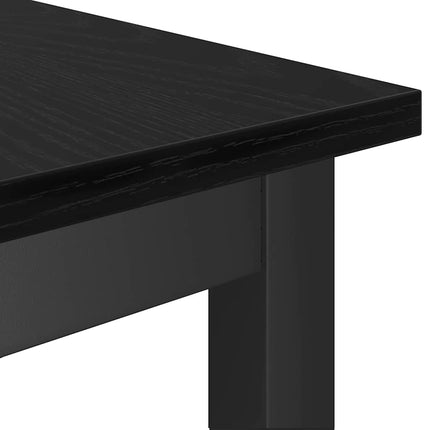 Matbänk 2 pcs Svart Ek 100 x 32,5 x 48,5 cm