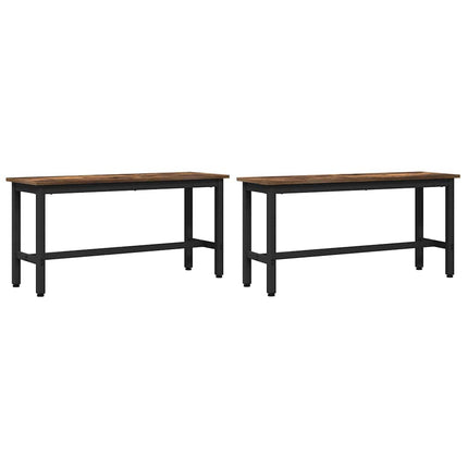 Matbänk 2 pcs Rökt ek 100 x 32,5 x 48,5 cm