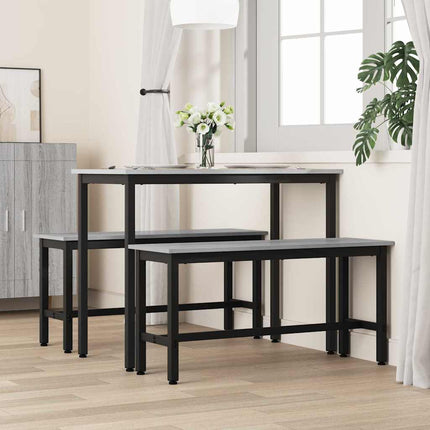 Matbänk 2 pcs Grå Sonoma 100 x 32,5 x 48,5 cm