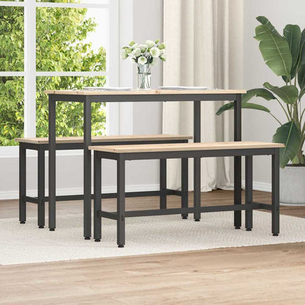 Matbänkar 2 pcs Naturfärg 100 x 32,5 x 49 cm Massivt furuträ