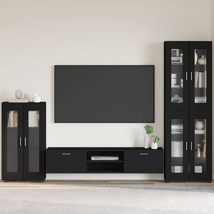 Sideboard FLORIN Svart 55,5 x 29 x 100 cm Konstruerat trä
