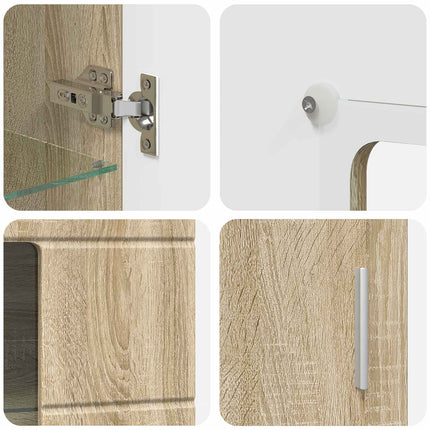 Sideboard FLORIN 55,5 x 29 x 100 cm Sonoma-ek Konstruerat trä