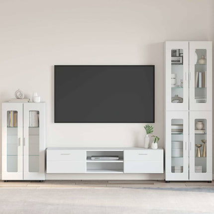 Sideboard med hylla FLORIN Högblanka vita 55,5 x 29 x 100 cm