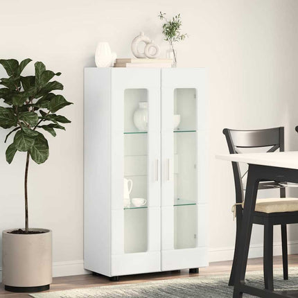 Sideboard med hylla FLORIN Högblanka vita 55,5 x 29 x 100 cm