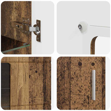 Sideboard FLORIN Gammalt trä 55,5 x 29 x 100 cm Konstruerat trä