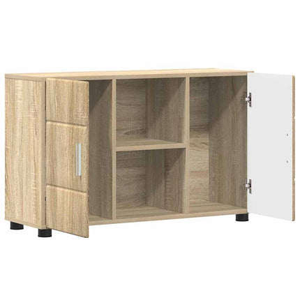 Sideboard med hylla FLORIN Sonoma-ek 88,5 x 30,5 x 55,5 cm