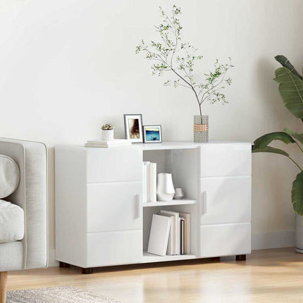 Sideboard med hylla FLORIN Högblanka vita 88,5 x 30,5 x 55,5 cm