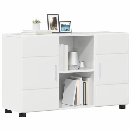 Sideboard med hylla FLORIN Högblanka vita 88,5 x 30,5 x 55,5 cm