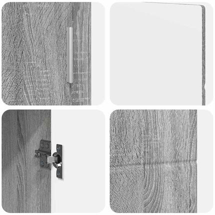 Sideboard med hylla FLORIN Grå Sonoma 88,5 x 30,5 x 55,5 cm