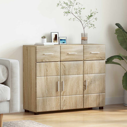 Sideboard FLORIN 88,5 x 30,5 x 73 cm Sonoma-ek Konstruerat trä