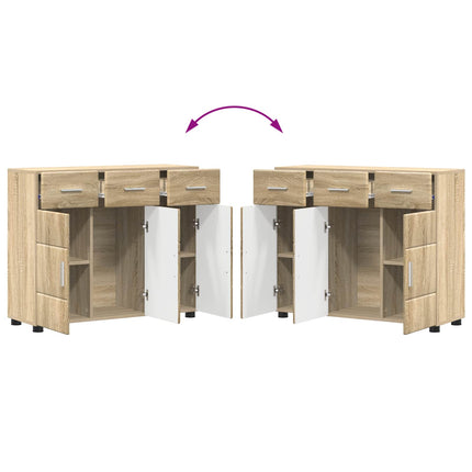 Sideboard FLORIN 88,5 x 30,5 x 73 cm Sonoma-ek Konstruerat trä