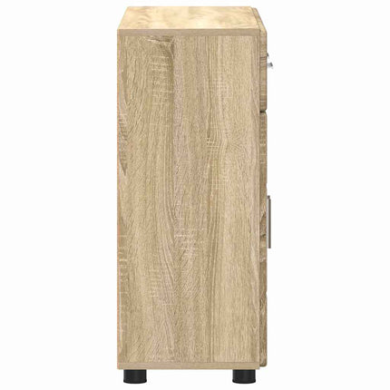 Sideboard FLORIN Sonoma-ek 88,5 x 30,5 x 73 cm Konstruerat trä
