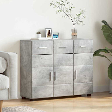 Sideboard FLORIN Betonggrå 88,5 x 30,5 x 73 cm Konstruerat trä