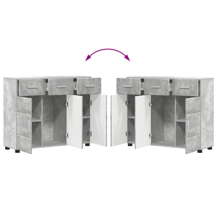 Sideboard FLORIN 88,5 x 30,5 x 73 cm Betonggrå Konstruerat trä