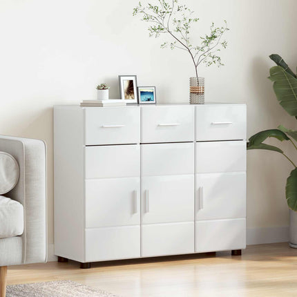 Sideboard FLORIN 88,5 x 30,5 x 73 cm Högblanka vita