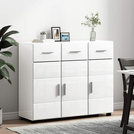 Sideboard FLORIN 88,5 x 30,5 x 73 cm Högblanka vita