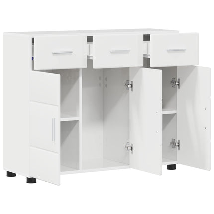 Sideboard FLORIN 88,5 x 30,5 x 73 cm Högblanka vita