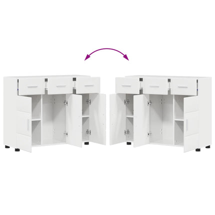 Sideboard FLORIN 88,5 x 30,5 x 73 cm Högblanka vita