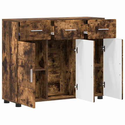 Sideboard FLORIN Rökt ek 88,5 x 30,5 x 73 cm Konstruerat trä