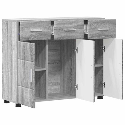 Sideboard FLORIN Grå Sonoma 88,5 x 30,5 x 73 cm Konstruerat trä