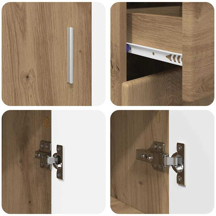 Sideboard FLORIN Artisan Ek 88,5 x 30,5 x 73 cm Konstruerat trä