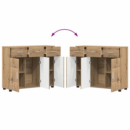 Sideboard FLORIN Artisan Ek 88,5 x 30,5 x 73 cm Konstruerat trä