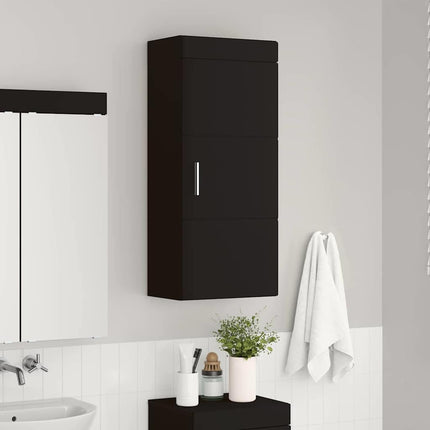 Badrumsväggskåp TULUM Svart 37 x 24,5 x 86 cm Konstruerat trä