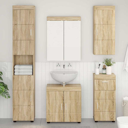 Badrumsväggskåp med hylla TULUM Sonoma-ek 37 x 24,5 x 86 cm