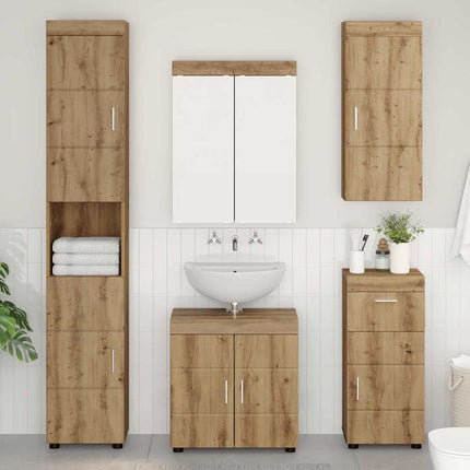Badrumsväggskåp med hylla TULUM Artisan Ek 37 x 24,5 x 86 cm