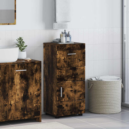 Badrumsskåpsset TULUM Rökt ek 37 x 31,5 x 82 cm Konstruerat trä