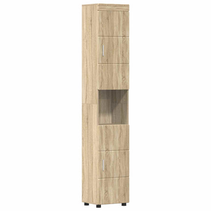 Badrumsskåpsset med lagring TULUM Sonoma-ek 37 x 31,5 x 203 cm